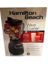 Hamilton Beach Wave Crusher Multi-Function Blender, 40 oz Black, 58185 Glass Jar