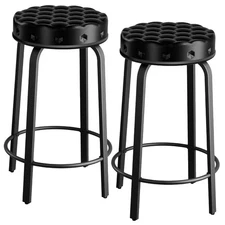 Bar Stool Set of 2, 24 Inch Bar Stools PU Leather Counter Height Bar Stool Se...