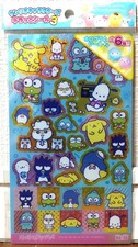 Pegatina holograma personaje Sanrio Keroppi Pochacco Badtz Maru esmoquin JAPÓN