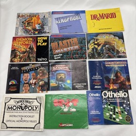 Nintendo NES  Manual Lot (20+) Posters Mario Iron Sword Demon Tetris Robin Hood