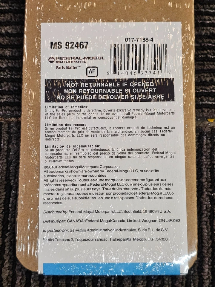 Junta de colector de escape Fel-Pro MS92467 para Isuzu Ascender, Chevy Silverado 1500 Foto 3 de 4