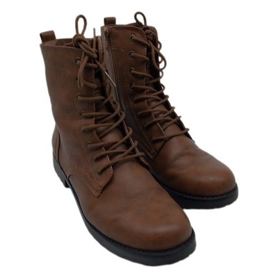 Amazon Essentials Damen Springerstiefel mit Schnürung, Cognac, Größe 43