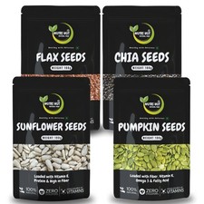 Nutri Hut Seeds Combo 4x100g | Pumpkin, Sunflower, Chia, Flax | Protein Snack 140.61 per gallon