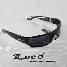 LOCS Rectangular Gangster Black Shades Mens Designer Sunglasses Cholo Dark Lens