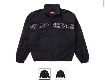 Size Large - Supreme Jacquard Panel Track Jacket Black White | eBay
