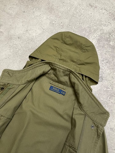 Polo Ralph Lauren Green Military Army Herringbone Cotton Jacket USA Flag Size XS - Picture 10 of 13