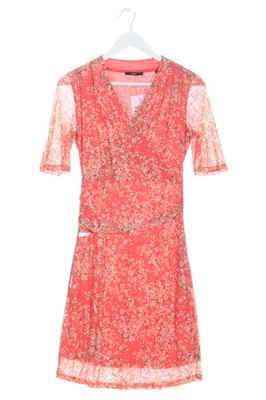 ZERO A-Linien Kleid Damen Kleid Gr. DE 36 pink-weiß Casual-Look