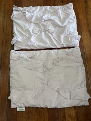 Pottery Barn Teen LoveShackFancy Ruffle Bow Sham Set Of 2 Pink Pair Dorm Decor