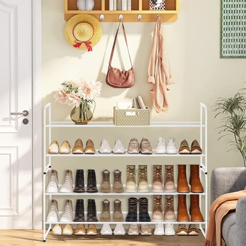 Langes 2-stufiges Schuhregal für Schrank Metall breit stapelbar Schuhaufbewahrung Organizer - Bild 2 von 8