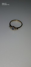 0.44ct ceylon blue sapphire and white zirconia 9k gold ringsizeN to O