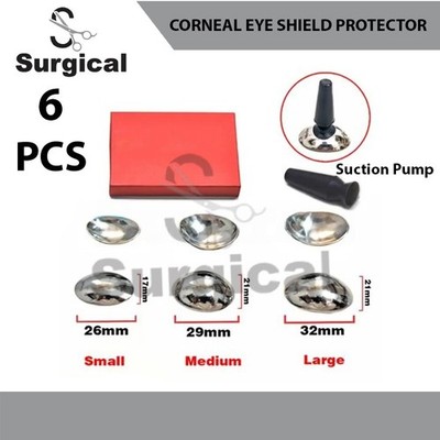 Corneal Eye Shield | Suction Pump | Laser Eye Protector | Reusable | Set 6 PCs