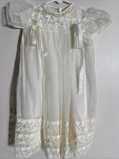 Vintage 1960s Madonna original christening outfit 2-piece slip dress robe...