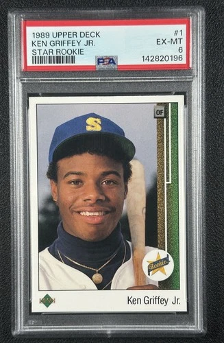 KEN GRIFFEY JR. PSA 6 1989 UPPER DECK #1 STAR ROOKIE RC MARINERS 0196