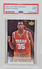 2007 Upper Deck First Edition KEVIN DURANT RC Rookie Basketball Card PSA 9 MINT. rookie card picture