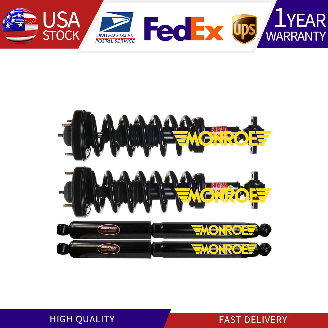 Complete Strut & Shock Set For 2015-2020 Ford F-150 RWD – Front & Rear, PM Auto