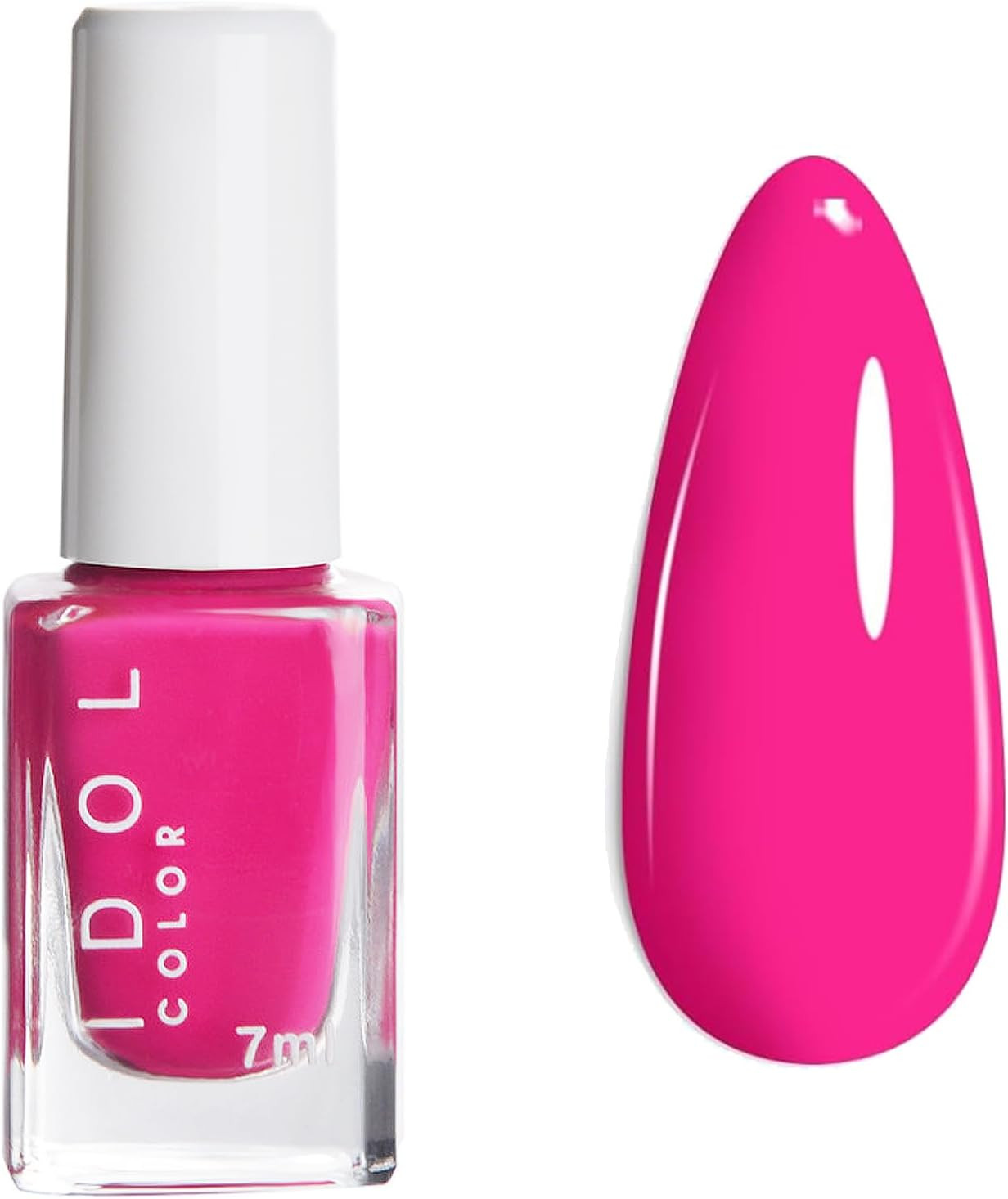 Bright Pink Nail Polish - 7Ml Hot Pink Nail Polish - Neon Pink Nail Varnish Quic