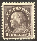 U.S. #518 Mint - 1917 $1.00 Violet Brown ($37)