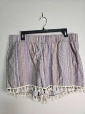 Rewash Brand Linen Blend High Rise Shorts Size XL Bohemian Festival Beachy