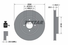 2x TEXTAR Bremsscheibe Vorderachse u.a. für HYUNDAI, KIA