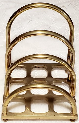 Massives Messing Post Brief Bogen 3 Schlitz Halter Fuß Schreibtisch Organizer - Bild 2 von 21