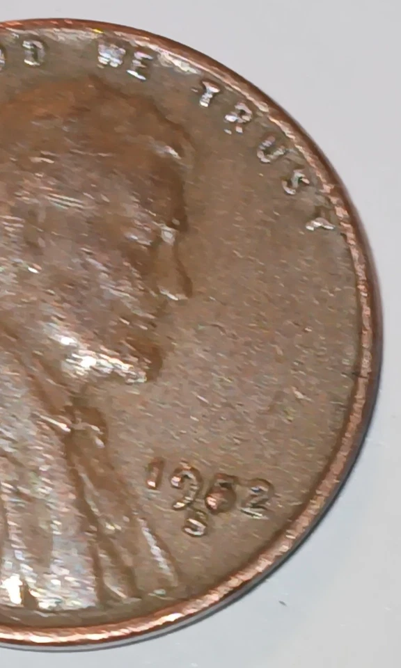 VINTAGE 1952 S LINCOLN WHEAT COPPER PENNY WITH ERROR - Image 3 of 4