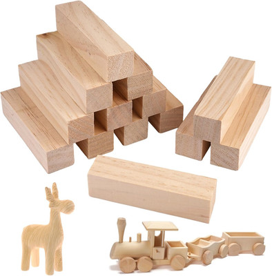Schnitzholz Bastelholz 14 Stück 10x2,5x2,5 cm Lindenholz Holzblöcke for DIY Mode