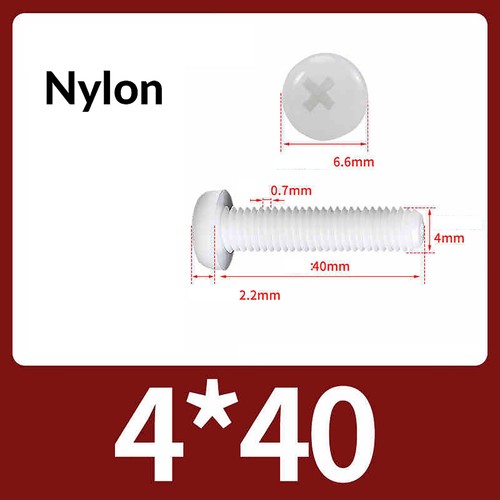 Nylon Kunststoffschrauben Linsenkopfschrauben Weiß mit Kreuzschlitz M2 M3 M4 ~M8 - Bild 38 von 70