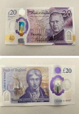 FIRST RUN MINT EH25 tested UV light  �20 Pounds UK Banknote Turner King Charles 