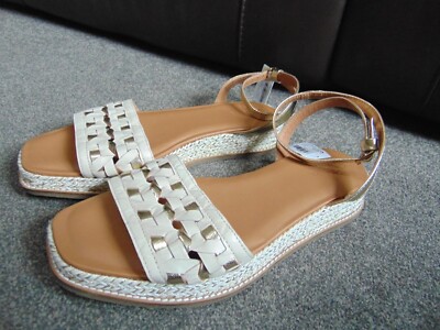 Ladies Next Forever Comfort Woven Leather Ankle Strap Sandals
