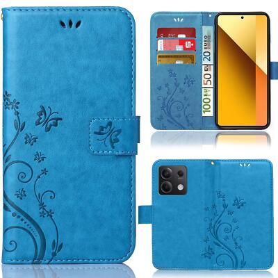 Handy Tasche für Xiaomi Redmi Note 13 5G Schutz Hülle Flower Book Cover Wallet