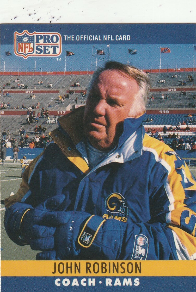 FREE SHIPPING-MINT-1990 Pro Set #176 John Robinson Los Angeles Rams COACH