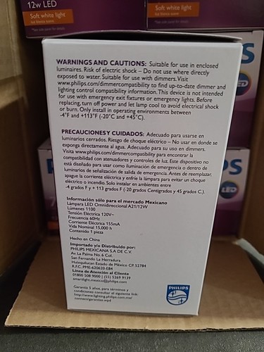 6-pack lot PHILIPS LED 12W=75W A21 Light Bulb Soft White Warm Glow Dimmable - Picture 5 of 6