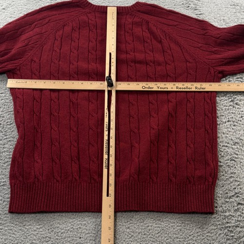Brooks Brothers Maglione Uomo Grande Lana Merino Filato Italiano Maglia Pullover Rosso - Foto 7 di 10