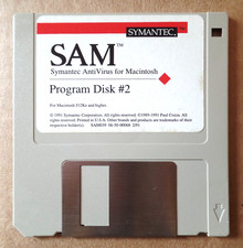 Vintage 1991 SYMANTEC ANTI-VIRUS FOR MAC SAM Program Disk for Macintosh 2 Disk
