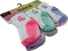 Hurley Baby 6 Pk Multicolor Ankle Polyester Knit Cushion Logo Sock Set 6-12 MO