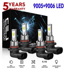 LED Headlight High Low Bulbs Kit For Saturn SL SL1 SL2 Base Sedan 1.9L 1991-2002