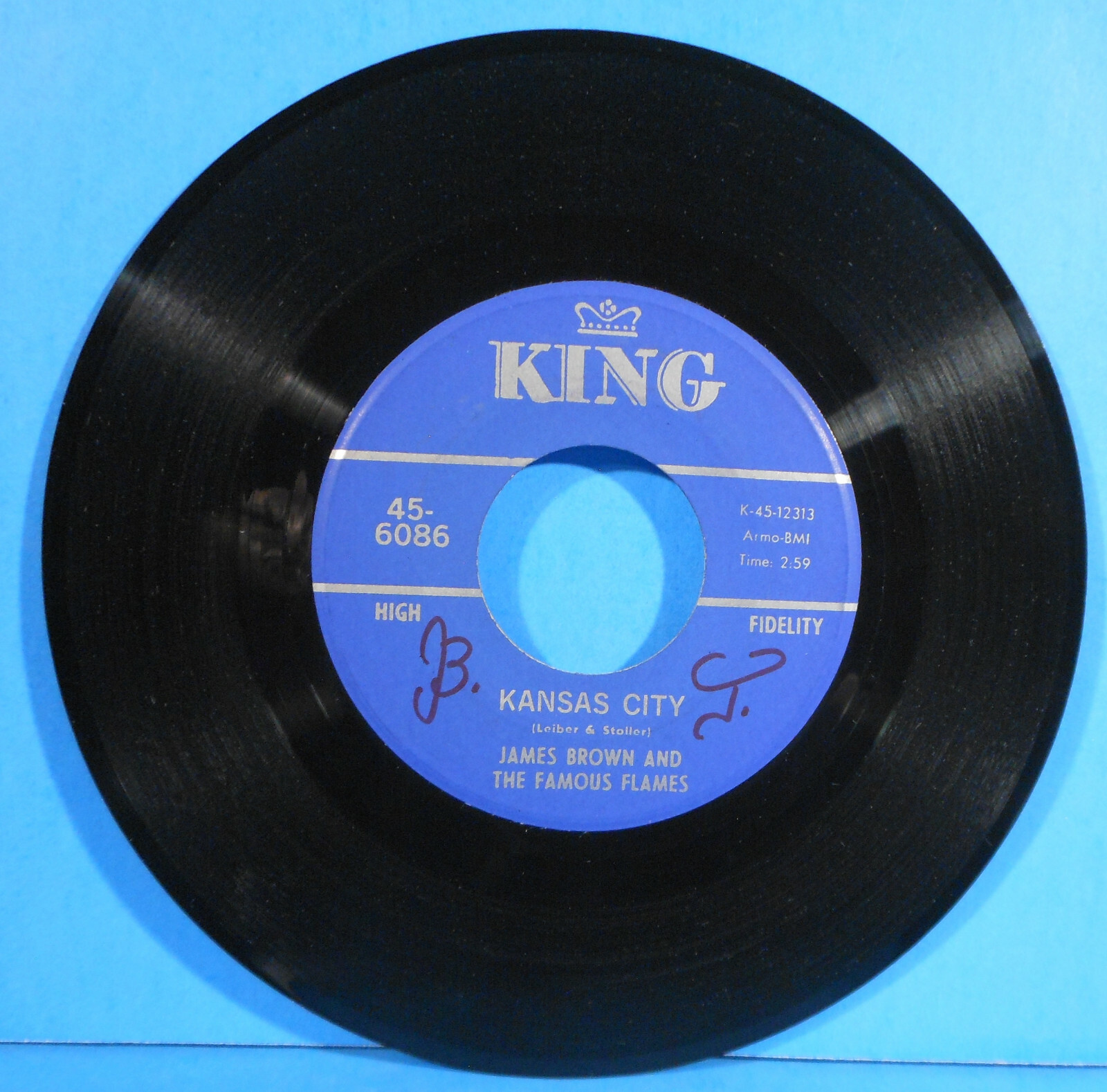 JAMES BROWN KANSAS CITY STONE FOX VINYL 7" 45 RPM 1967 GREAT