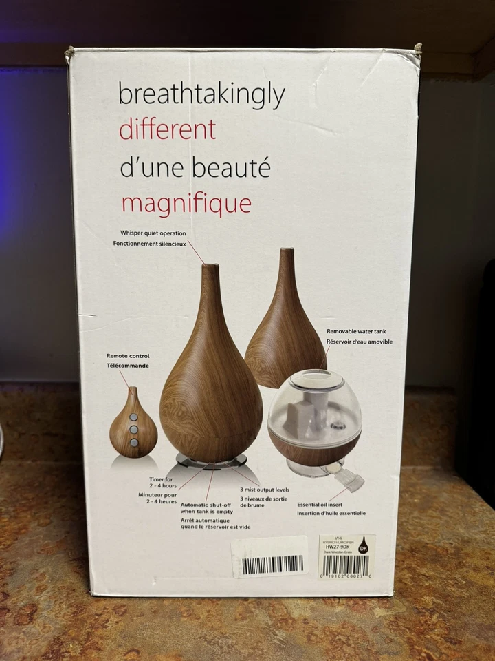 NIB Objecto W4 Woodgrain Hybrid Humidifier with Aromatherapy - Image 3 of 4
