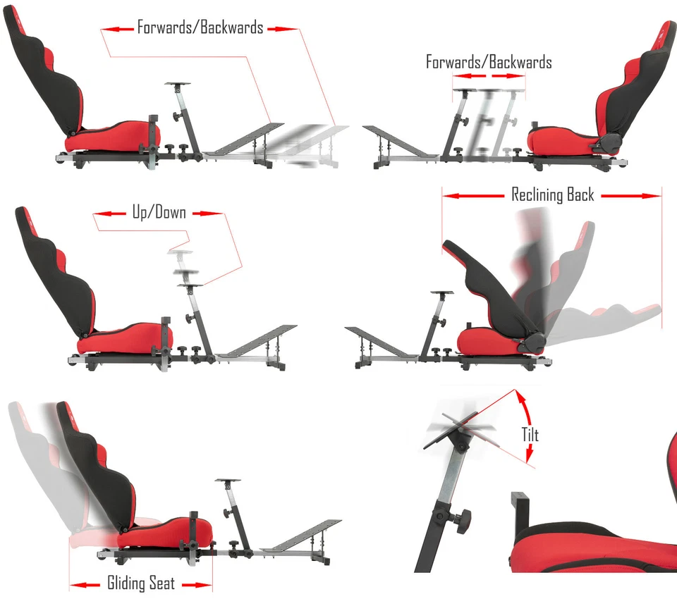 Asiento de cabina con soporte de rueda de carreras OpenWheeler GEN3, simulador de carreras y vuelo Foto 3 de 4