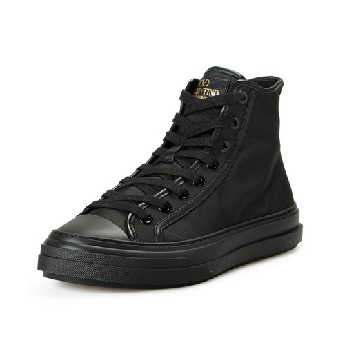 Valentino Garavani Men's Black Totaloop Leather High Top Sneakers Shoes