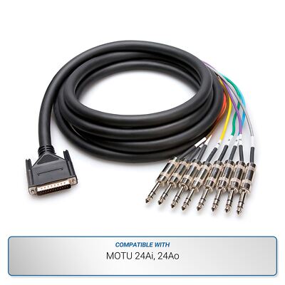 Hosa DB25 to 1/4'' TRS 8-Channel Snake for MOTU 24Ai, 24Ao
