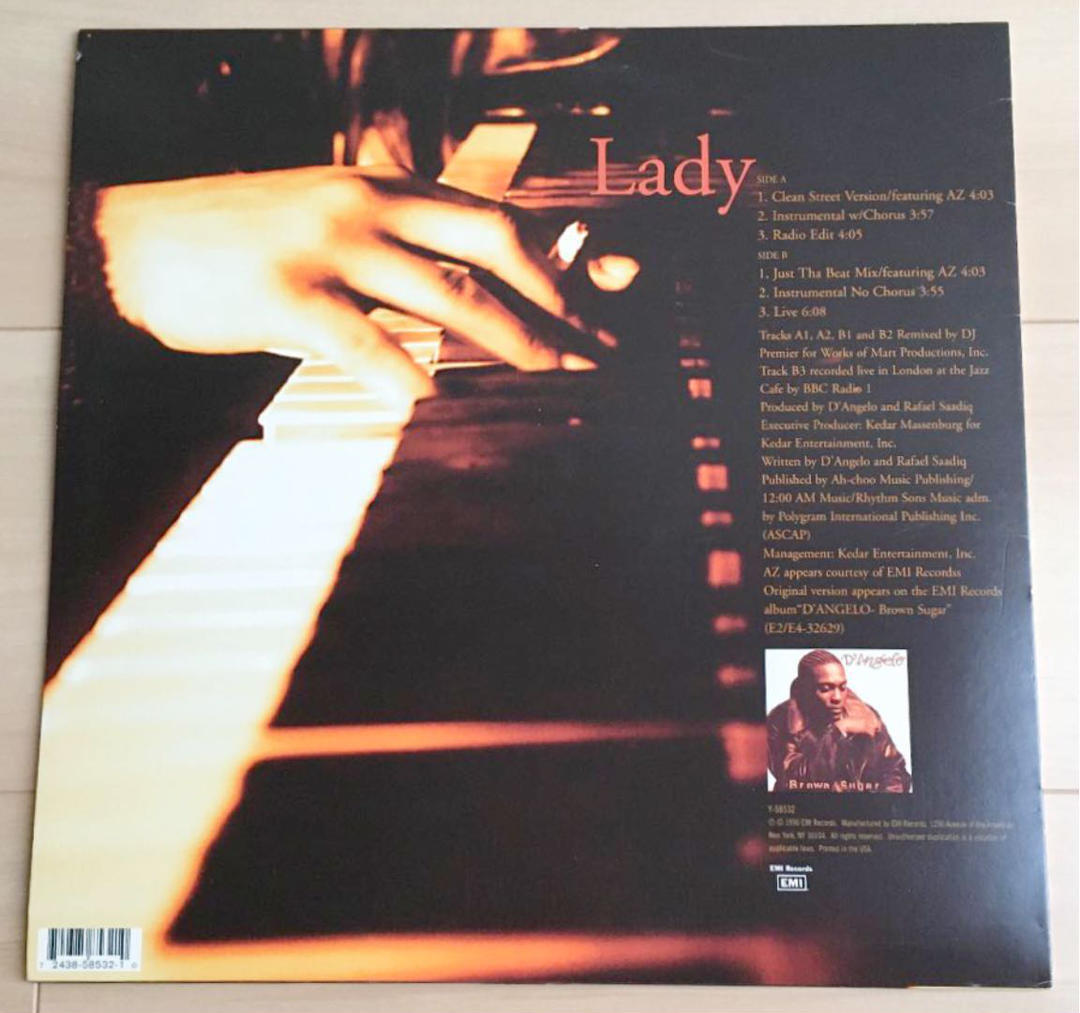 Dangelo Lady UK PROMO 10インチ　CJmix D'Angelo / Lady ( UK REMIX ) - SLASH RECORD