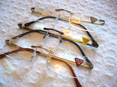 Reading Glasses 1.00 ~4.00 Flex Hinged Arms Rimless Men's or Women's Readers 323