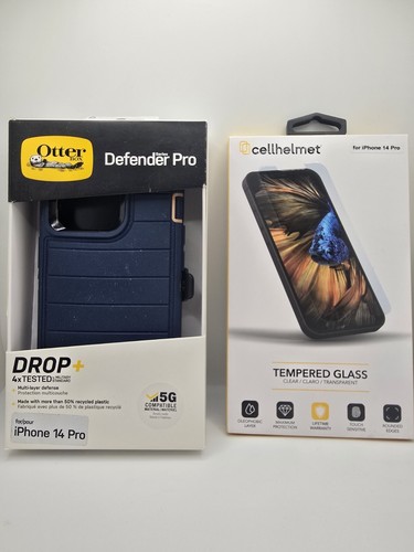 💙 OtterBox Defender Pro (Blue) + Screen Protector for iPhone 14 Pro 🔥