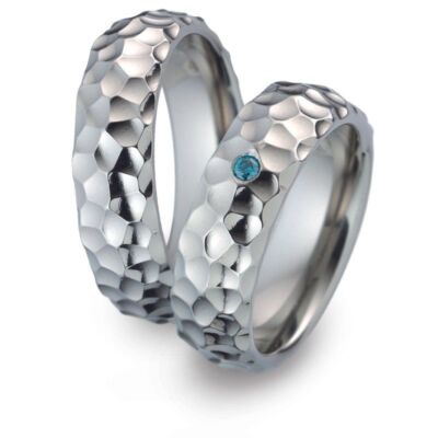 Titanfactory Titan Trauringe 52429 mit 1 Brillanten ges. 0.03 ct. w/si Diamant