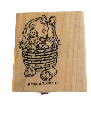 Stampin Up Easter Basket with Decorated Eggs Chocolate Rabbit Candy Card Making