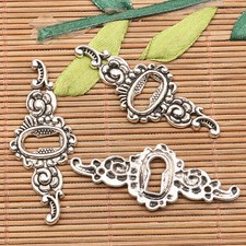 9Pcs tibetan silver tone floral connector H1202