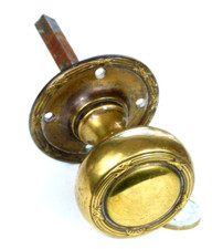 SUPERB ANTIQUE BRASS REGENCY REVIVAL DOOR HANDLS KNOB WITH SPINDLE
