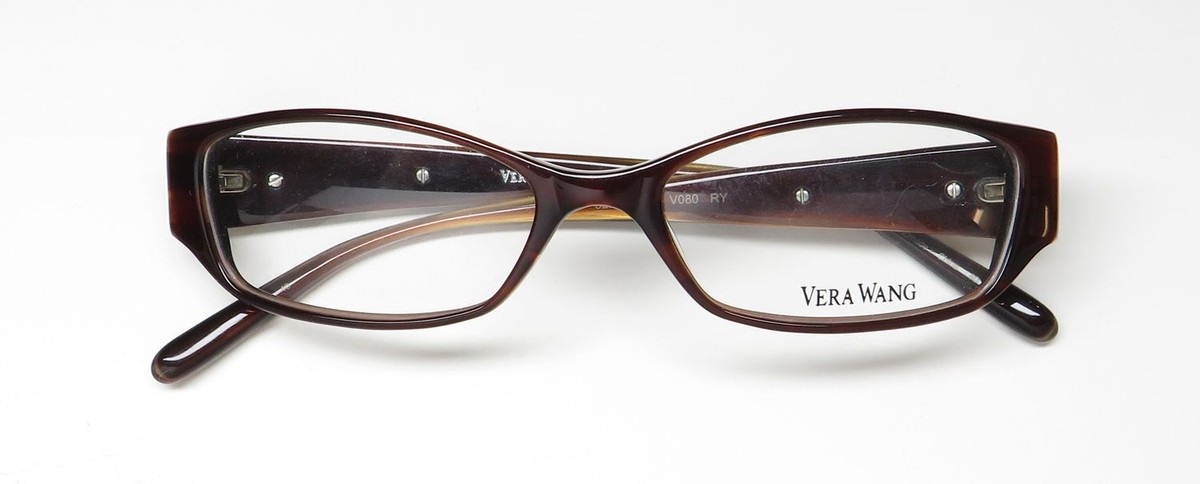 NEW VERA WANG V080 GLASSES PLASTIC BROWN RY DESIGNER FULL NEW VERA WANG V080 GLASSES PLASTIC BROWN RY DESIGNER FULL