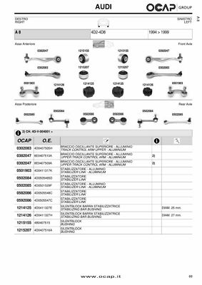 SUPER FRONT ARM KIT FRONT E POST.  FOR AUDI A8 (4D2-4D8) FROM 1994 > 1999